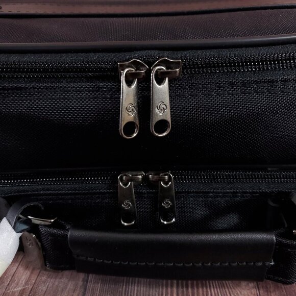 Vintage Samsonite Laptop Bag Black Nylon Leather Travel Bag - Picture 15 of 16